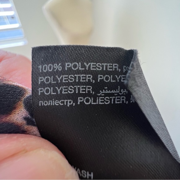 Bebe Woven Leopard Strap Back Tank Top - Picture 8 of 8